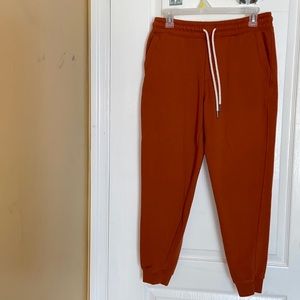 Mens joggers rustic orange color super comfy very soft inside